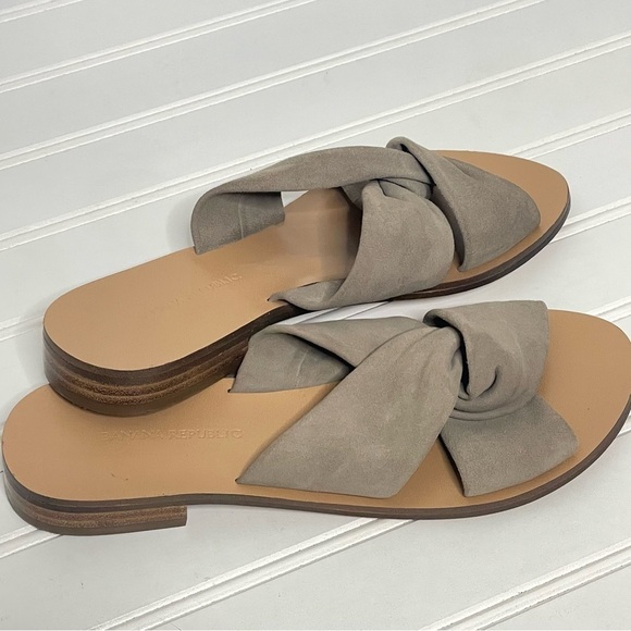 Banana Republic Suede Knot Front Slides Sz 6 641 - Picture 6 of 8